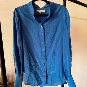 100% Silk Boden Blue Blouse